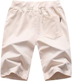 img 3 attached to Boys' Classic Drawstring Elastic Shorts with Pockets - Perfect for Summer