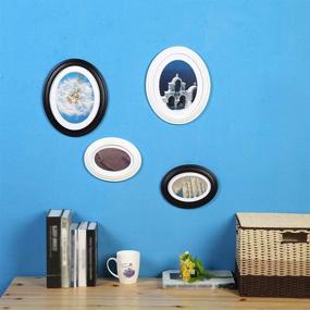 img 1 attached to 🖼️ Garneck 10-Inch Wooden Oval Picture Frame Wall Decor for Living Room and Bedroom - Includes Seamless Nail and S Nail (Black)