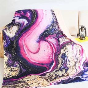 img 1 attached to SKOLOO Marble Throw Blanket for Couch - Cozy and Stylish Christmas or Birthday Gift for Women, Dark Purple Fluffy Abstract Blanket for Winter Gifts - 60'' x 80''
