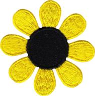 daisy flower yellow center embroidered sewing logo