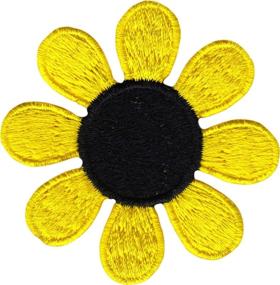 img 1 attached to Daisy Flower Yellow Center Embroidered Sewing