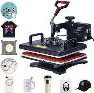 digital 5-in-1 heat press machine, 12 x 15 inches, multifunctional sublimation combo with 360 degree swing away, ideal for t-shirts, hats, mugs, plates, caps, and sports bottles logo