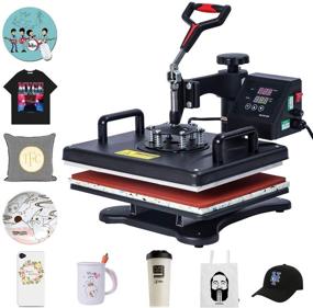 img 4 attached to Digital 5-in-1 Heat Press Machine, 12 x 15 Inches, Multifunctional Sublimation Combo with 360 Degree Swing Away, Ideal for T-Shirts, Hats, Mugs, Plates, Caps, and Sports Bottles