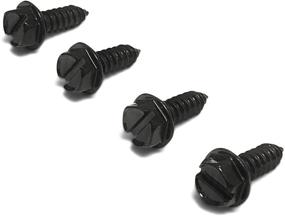 img 4 attached to Black License Plate Screws - Set of 4 - Front and Back 🔩 Fasteners for License Plates, Frames, or Covers - Rust-Proof Steel, Self-Tapping Mounting Bolts (Black)
