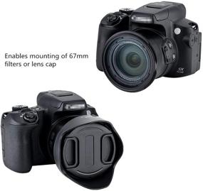 img 2 attached to JJC Reversible Lens Hood Shade Protector & 67mm Filter Adapter Ring for Canon Powershot SX70 HS, G3 📷 X, SX60 HS, SX50 SX40 HS, SX30 is, SX20 is, SX540 SX530 SX520 HS - LH-DC100 & FA-DC67B Replacement