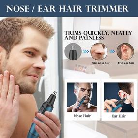 img 2 attached to Nose Hair Trimmer 2021: Professional Dual Edge Blades for Men and Women - IPX7 Waterproof, Easy Cleansing (Battery Powered)