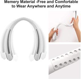 img 1 attached to 🌬️ Portable Neck Fan - Adjustable Hands-Free Leafless Cooling Hanging Fan - Rechargeable USB Personal Air Conditioner for Travel, Office, Running (Atrovirens) - Enhanced SEO