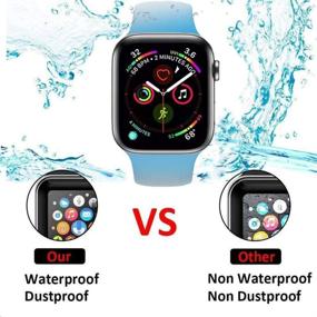 img 2 attached to 📱 Защитное стекло SNSIR для Apple Watch Series 6/SE Series 5/4 - полное покрытие, закаленное стекло [2 шт] - защитная пленка 9H 2.5D - черное 44 мм