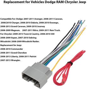 img 1 attached to 🚗 Upgraded RED WOLF Car Stereo Wire Harness for 2007-2011 Dodge/Chrysler/Jeep Aftermarket Radio Installation with Sirius CD Player - Connector Adapter Included