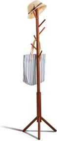 img 4 attached to 🎄 Premium Bamboo and Poplar Wood Coat Rack Tree: Free Standing, 8 Hooks, 3 Adjustable Sizes - Easy Assembly Hallway, Entryway Coat Hanger Stand for Clothes, Suits