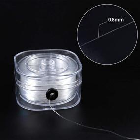 img 3 attached to 💎 URATOT 2-Pack 0.8mm Clear Elastic Crystal String Cord with Needles – Stretchy Bracelet Thread for Jewelry Making, Beading, and Bracelet Creation