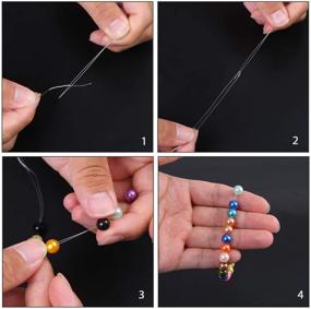 img 1 attached to 💎 URATOT 2-Pack 0.8mm Clear Elastic Crystal String Cord with Needles – Stretchy Bracelet Thread for Jewelry Making, Beading, and Bracelet Creation