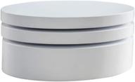 🔘 modern small oval rotating coffee table, glossy white by christopher knight home логотип