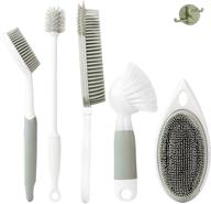 🧼 izsohhome silicone brush set: 5 brushes and 2 hooks for efficient kitchen cleaning, dishwashing, bottle cleaning, and more! logo