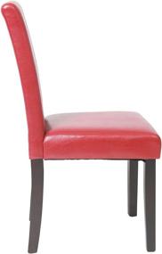 img 1 attached to 🪑 Набор из 2 красных городских стульев Parsons с твердым деревом и обивкой из искусственной кожи от Roundhill Furniture.