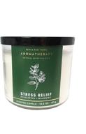 🕯️ bath & body works aromatherapy stress relief 3-wick candle: eucalyptus spearmint - the perfect solution to calm your mind and relax your senses logo