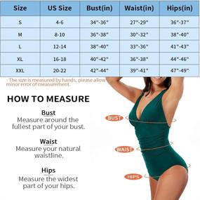 img 2 attached to 👙 CLUCI Women's Ruched Control One Piece Swimsuit - V Neck Sexy Back Crossover Swimwear for Flattering and Stylish Swim Look