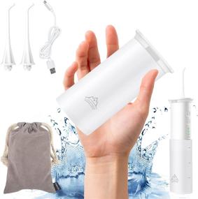 img 4 attached to 🚿 Mini Cordless Water Flosser with Telescopic 180ml Tank - Portable Oral Irrigator for Efficient Teeth Cleaning and Travel - Rechargeable IPX7 Waterproof Design with 3 Modes and 2 Jet Tips Included