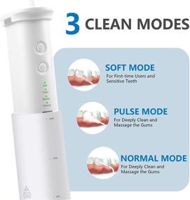 img 2 attached to 🚿 Mini Cordless Water Flosser with Telescopic 180ml Tank - Portable Oral Irrigator for Efficient Teeth Cleaning and Travel - Rechargeable IPX7 Waterproof Design with 3 Modes and 2 Jet Tips Included