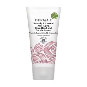 img 3 attached to 🌹 DERMA-E Крем для рук и кутикулы с ши, шиповником и миндалью - 2 унции