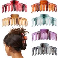 premium claw hair clips for women - strong hold 4.3 inch large hair claws for thick and thin hair - french styling jaw clips (6pcs) logo