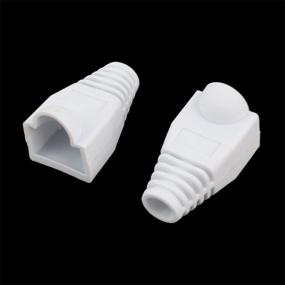 img 3 attached to YIOVVOM Soft Plastic Ethernet RJ45 Cable Connector Boots Cover Strain Relief Boots CAT5 CAT5E CAT6 CAT6E 100PCS By Copapa (White)