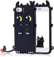 🐉 coralogo case for ipod touch 7/6/5 - cool funny cartoon silicone cover, shockproof girls/women, black toothless logo