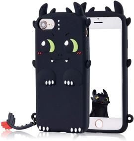 img 4 attached to 🐉 Coralogo Case for iPod Touch 7/6/5 - Cool Funny Cartoon Silicone Cover, Shockproof Girls/Women, Black Toothless