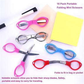 img 3 attached to 🔑 Folding Scissors Keychain 16 Pack: Compact and Safe Sewing Scissors Set – Portable Travel Companion and Perfect Gift for Friends