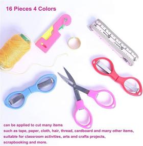 img 1 attached to 🔑 Folding Scissors Keychain 16 Pack: Compact and Safe Sewing Scissors Set – Portable Travel Companion and Perfect Gift for Friends