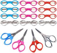 🔑 folding scissors keychain 16 pack: compact and safe sewing scissors set – portable travel companion and perfect gift for friends logo