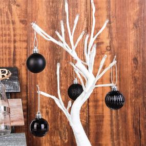 img 1 attached to 🎄 Jusdreen 24pcs 2.36"/60mm Shatterproof Christmas Balls Ornaments for Xmas Tree - Black Baubles Set with Hang Rope, Perfect Holiday Party Decoration