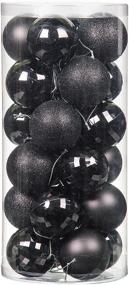 img 4 attached to 🎄 Jusdreen 24pcs 2.36"/60mm Shatterproof Christmas Balls Ornaments for Xmas Tree - Black Baubles Set with Hang Rope, Perfect Holiday Party Decoration