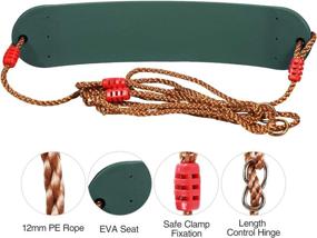 img 2 attached to REDCAMP 2 Pack Swing Seat for Kids and Adults - Heavy Duty Replacement Swing with Adjustable Ropes - Swing Set Accessories in Green