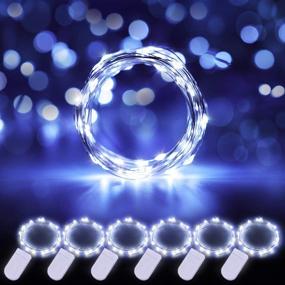 img 4 attached to ✨ Govee 6 Pack Cool White Fairy String Lights Battery Operated, 3.3ft - 20 LEDs, Waterproof Flexible Copper Wire for Christmas DIY Decoration, Costumes, Bedroom, Patio, Parties, Weddings, Festivals