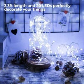 img 3 attached to ✨ Govee 6 Pack Cool White Fairy String Lights Battery Operated, 3.3ft - 20 LEDs, Waterproof Flexible Copper Wire for Christmas DIY Decoration, Costumes, Bedroom, Patio, Parties, Weddings, Festivals