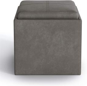 img 2 attached to Simpli Home Rockwood Ottomans Distressed Furniture