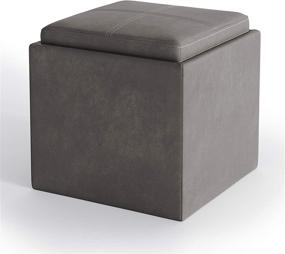 img 3 attached to Simpli Home Rockwood Ottomans Distressed Furniture