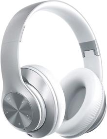 img 4 attached to 🎧 9S Bluetooth Headphones Over-Ear, [60 Hours Playtime] Hi-Fi Stereo Sound Foldable Headphones with Volume Control, Built-in Mic, 6EQ Modes, Soft Memory Earmuffs for Phone/PC - Silver