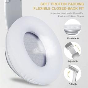 img 1 attached to 🎧 9S Bluetooth Headphones Over-Ear, [60 Hours Playtime] Hi-Fi Stereo Sound Foldable Headphones with Volume Control, Built-in Mic, 6EQ Modes, Soft Memory Earmuffs for Phone/PC - Silver