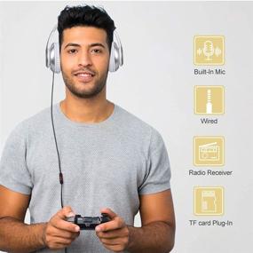 img 3 attached to 🎧 9S Bluetooth Headphones Over-Ear, [60 Hours Playtime] Hi-Fi Stereo Sound Foldable Headphones with Volume Control, Built-in Mic, 6EQ Modes, Soft Memory Earmuffs for Phone/PC - Silver