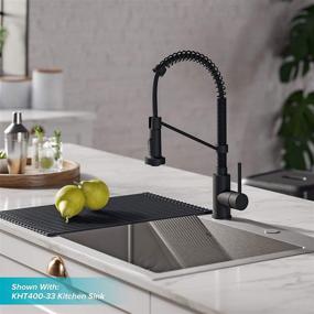 img 2 attached to Kraus KPF-1610MB Bolden 18-Inch Commercial Kitchen Faucet: Dual Function Pull-Down Sprayhead, Matte Black Finish