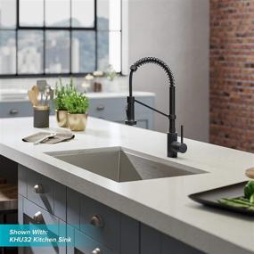 img 1 attached to Kraus KPF-1610MB Bolden 18-Inch Commercial Kitchen Faucet: Dual Function Pull-Down Sprayhead, Matte Black Finish