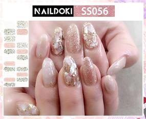 img 3 attached to 💅 Наклейки для ногтей NAILDOKI: 6 листов х 22 штуки полные обертывания - Самоклеящееся гель-искусство для ногтей для женщин и девочек.