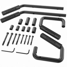 img 4 attached to 🚙 Sulythw Aluminum Grab Bar Handles - Premium Steel Kit for Jeep Wrangler JK JKU 2007-2017/2018 (Black)