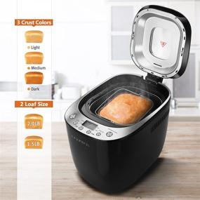 img 1 attached to 🍞 CROWNFUL Automatic Bread Machine: 2LB Programmable Bread Maker, Nonstick Pan, 12 Presets, 1 Hour Keep Warm, 2 Loaf Sizes, 3 Crust Colors - Black, ETL Listed