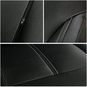 img 3 attached to Rownfur Black Leather Airbag Compatible