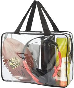 img 1 attached to 👜 Clear Tote Bag Set - Transparent Plastic Bags for Work, Beach, Stadium - Approved Security Bags