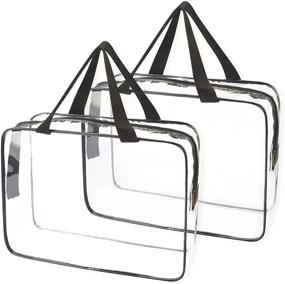 img 3 attached to 👜 Clear Tote Bag Set - Transparent Plastic Bags for Work, Beach, Stadium - Approved Security Bags