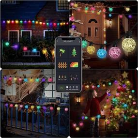 img 3 attached to 🎉 23FT G40 Smart Bluetooth Outdoor String Lights, Multicolored Patio Lights with 25 LED Bulbs & Remote, Music Sync Waterproof APP Control for Christmas Backyard Porch Party Decor